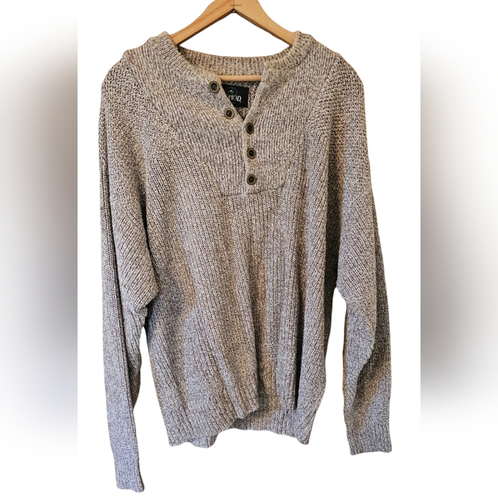 Mens Knit Beige Redhead Sweater Large
